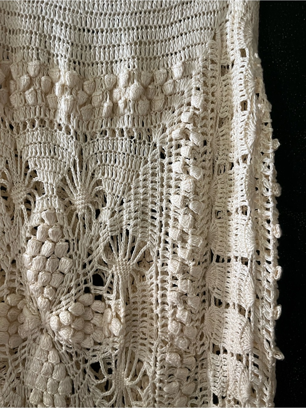 Free People x Flook Annabelle Cream Crochet Fringe Maxi Skirt size S NWT - Picture 6 of 10